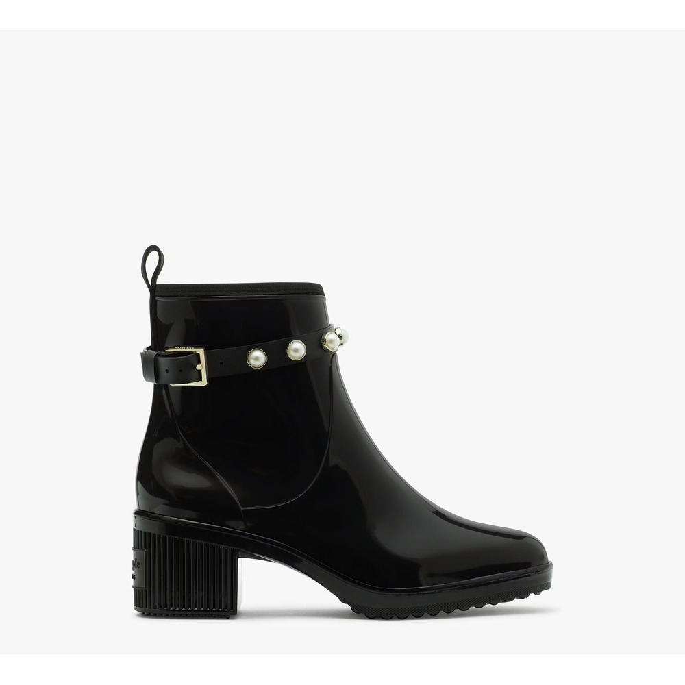 Kate Spade® (Women's 9) Puddle Pearls™ Rain‎ Booties in Black - $200